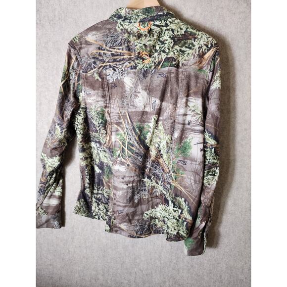 SHE SAFARI Brown Woodland Camo Hunting Casual Outdoor Expedition Top SZ XL - Picture 2 of 11